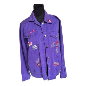 Vintage 70s Red‎ Hat Society embroidered Cotton Jacket size large
